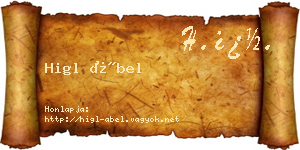 Higl Ábel névjegykártya